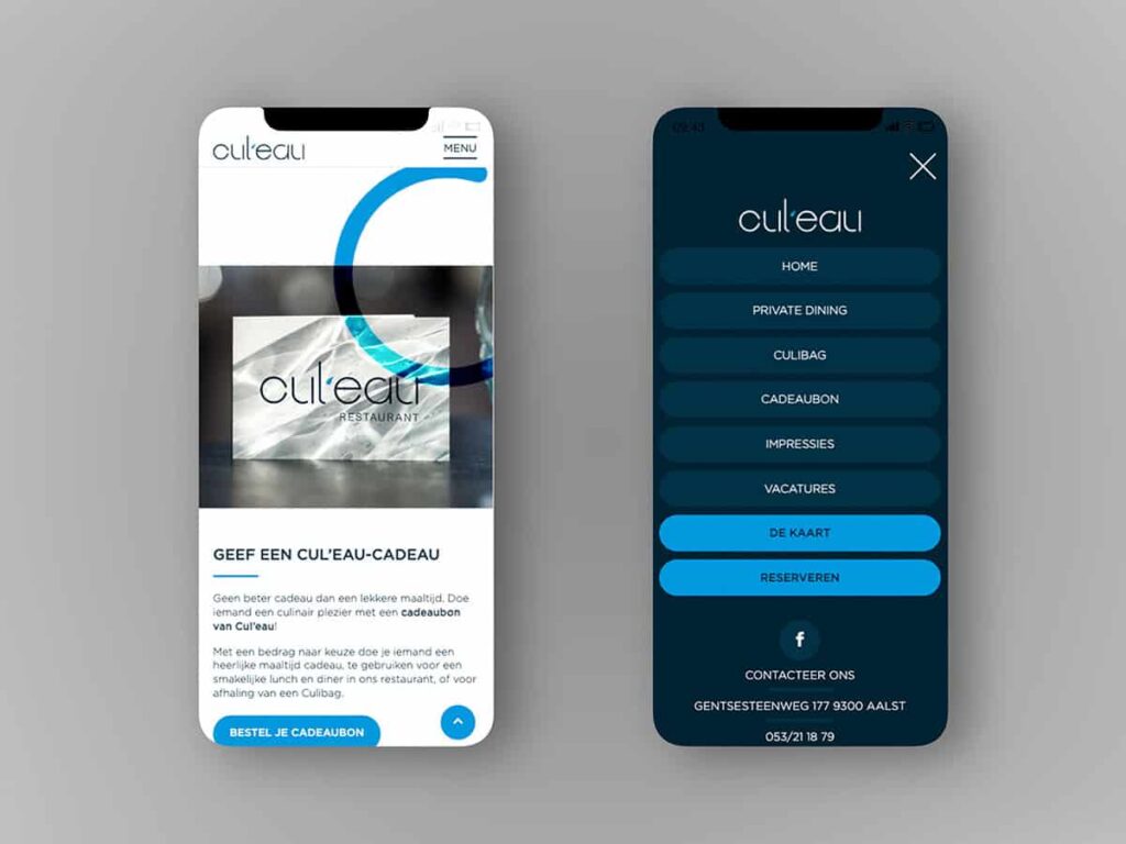 Redesign voor de website van restaurant Cul’eau