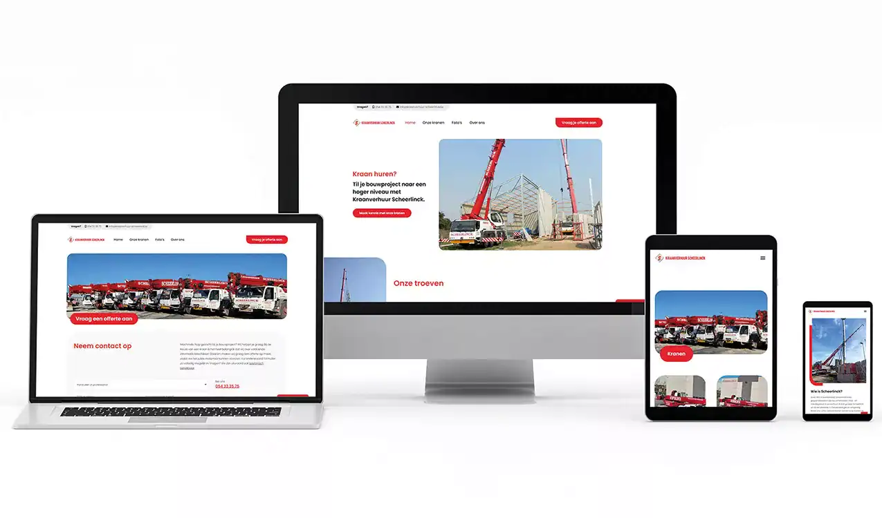 Nieuw webdesign voor Kraanverhuur Scheerlinck