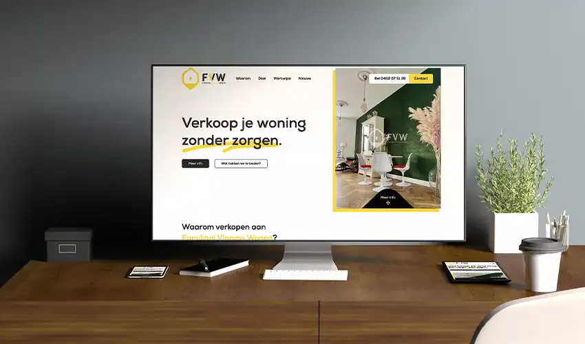 Logo en website voor Familiaal Vlaams Wonen