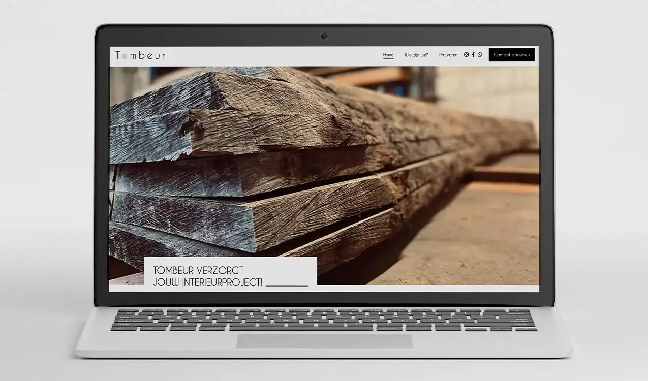 Strak webdesign voor schrijnwerker Tombeur