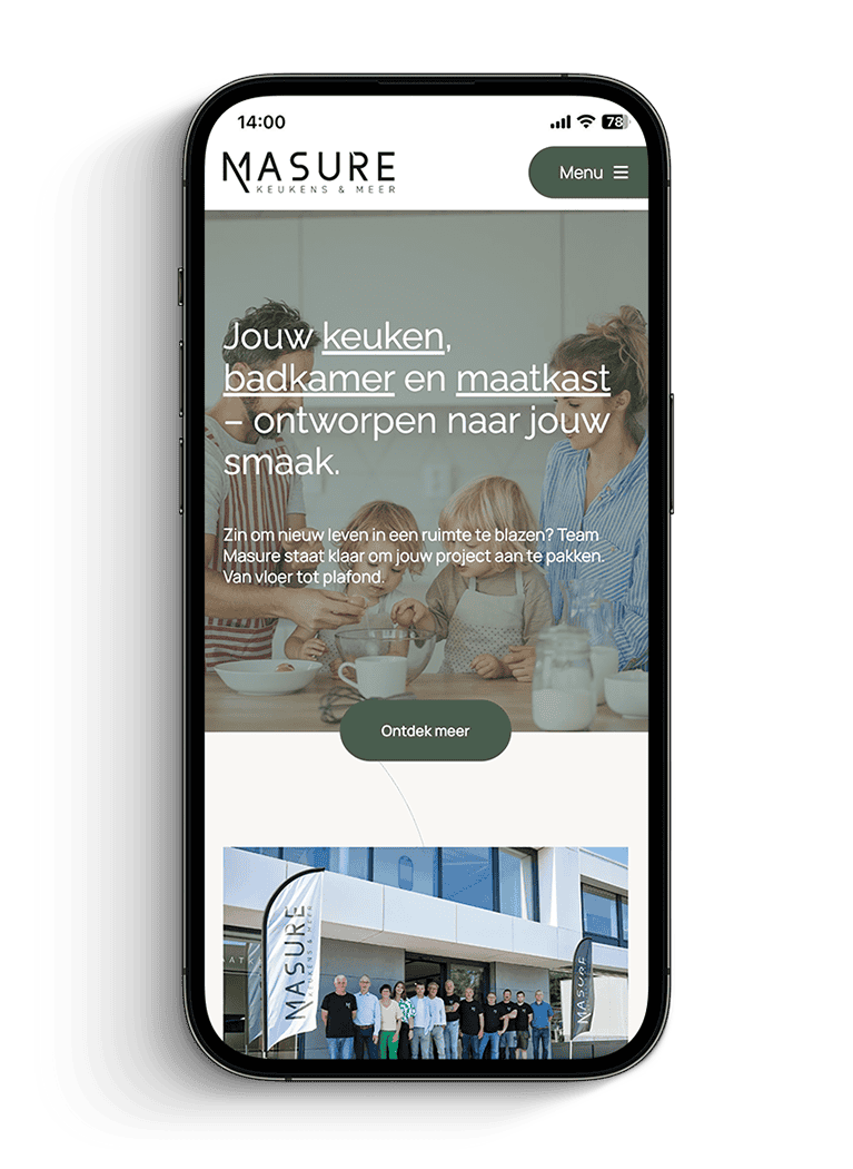 keukens masure website mobiel Masure website mobiel