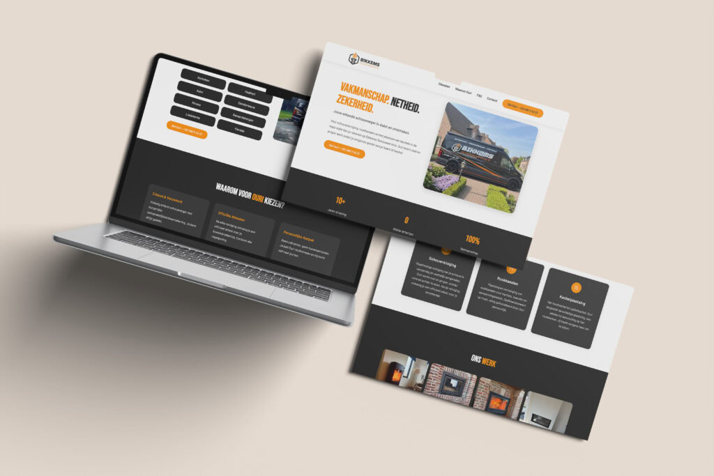 Een heldere en professionele onepager voor Bikkems Schouwservice